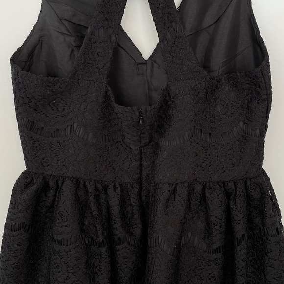 Altar’d State Black Cut Out Mini Dress Lace Strappy Fit N Flare Sleeveless XS - Picture 9 of 12